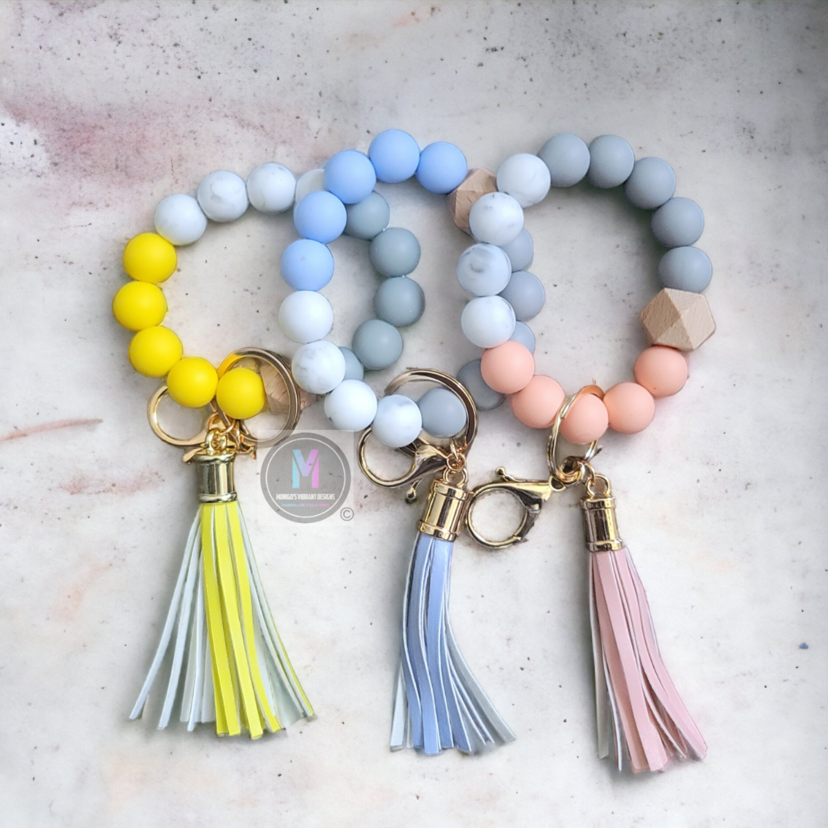 Silicone tassel keychain wristlet