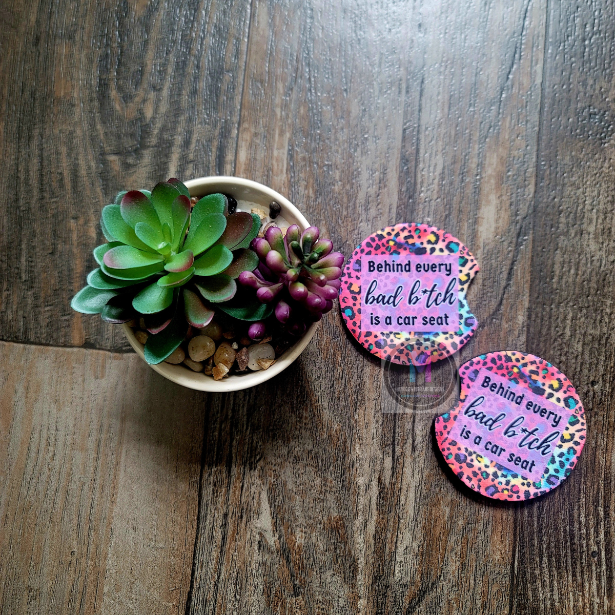 Sarcastic leopard car coaster