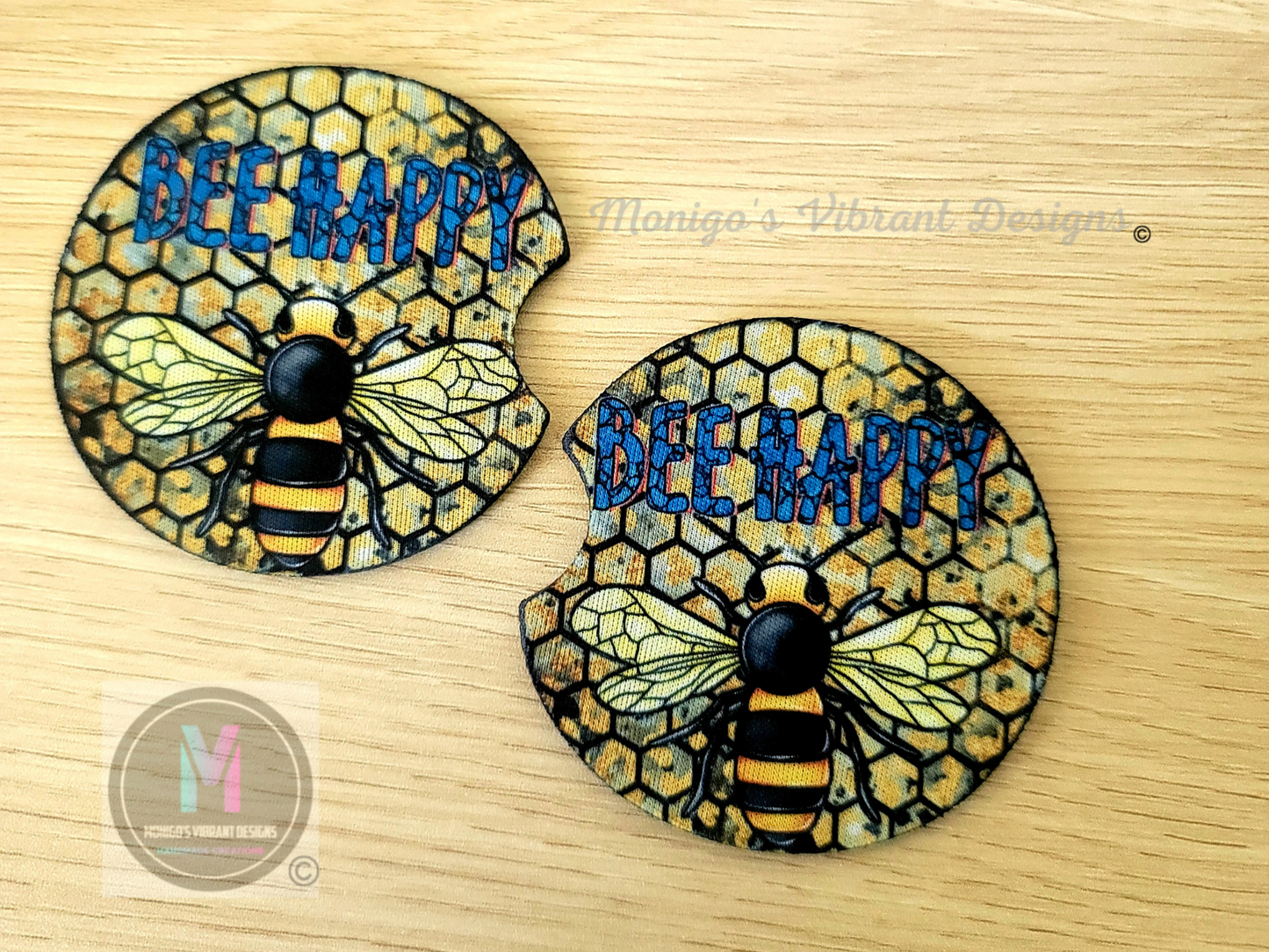 BEE HAPPY Car Coasters