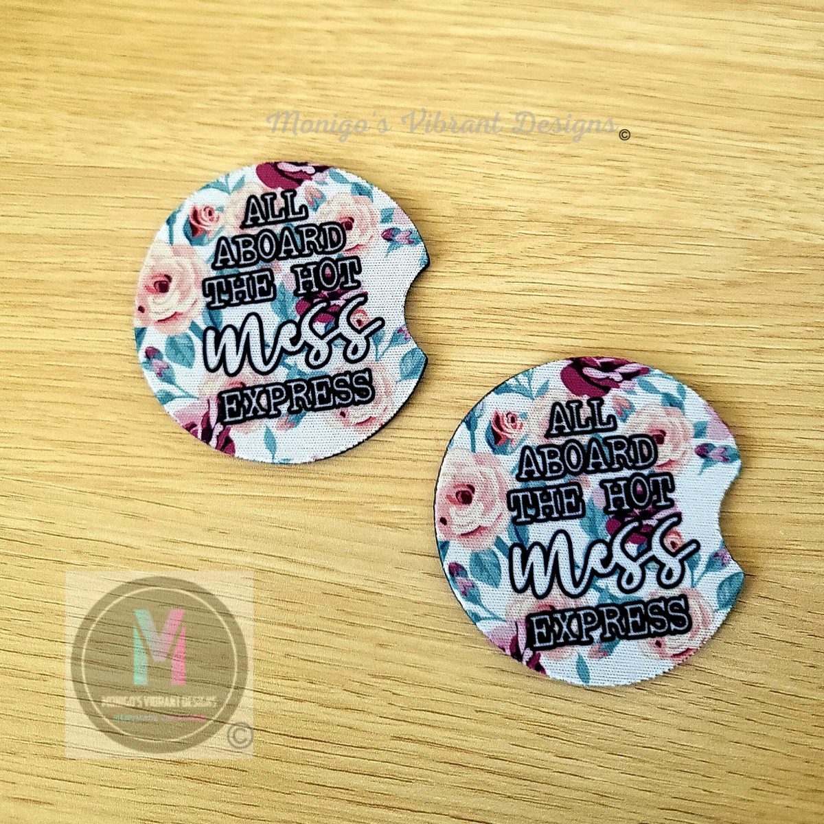 All Aboard The Hot Mess Express Car Coasters