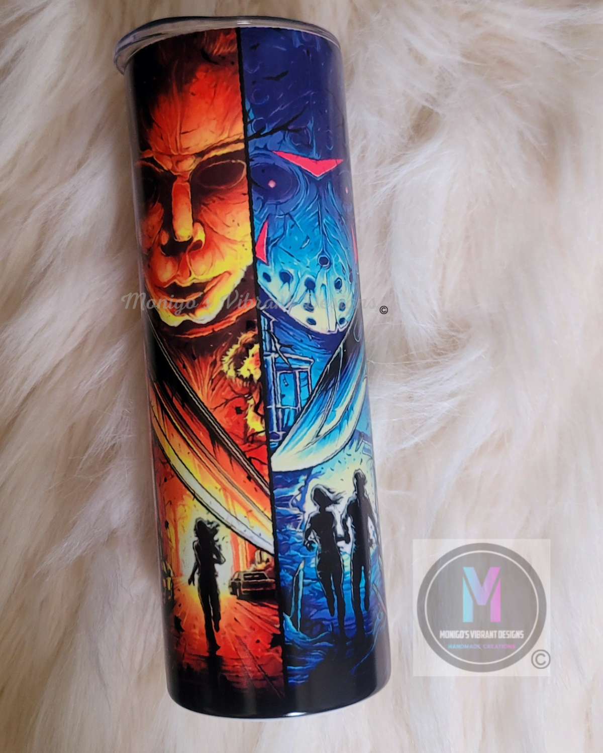 Horror friends glow n dark tumbler