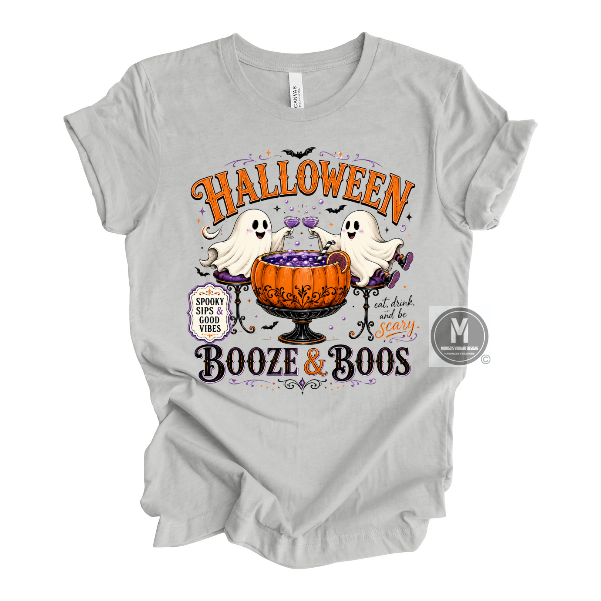 Booze & Boos Halloween Ghost Shirt | Spooky Season Tee
