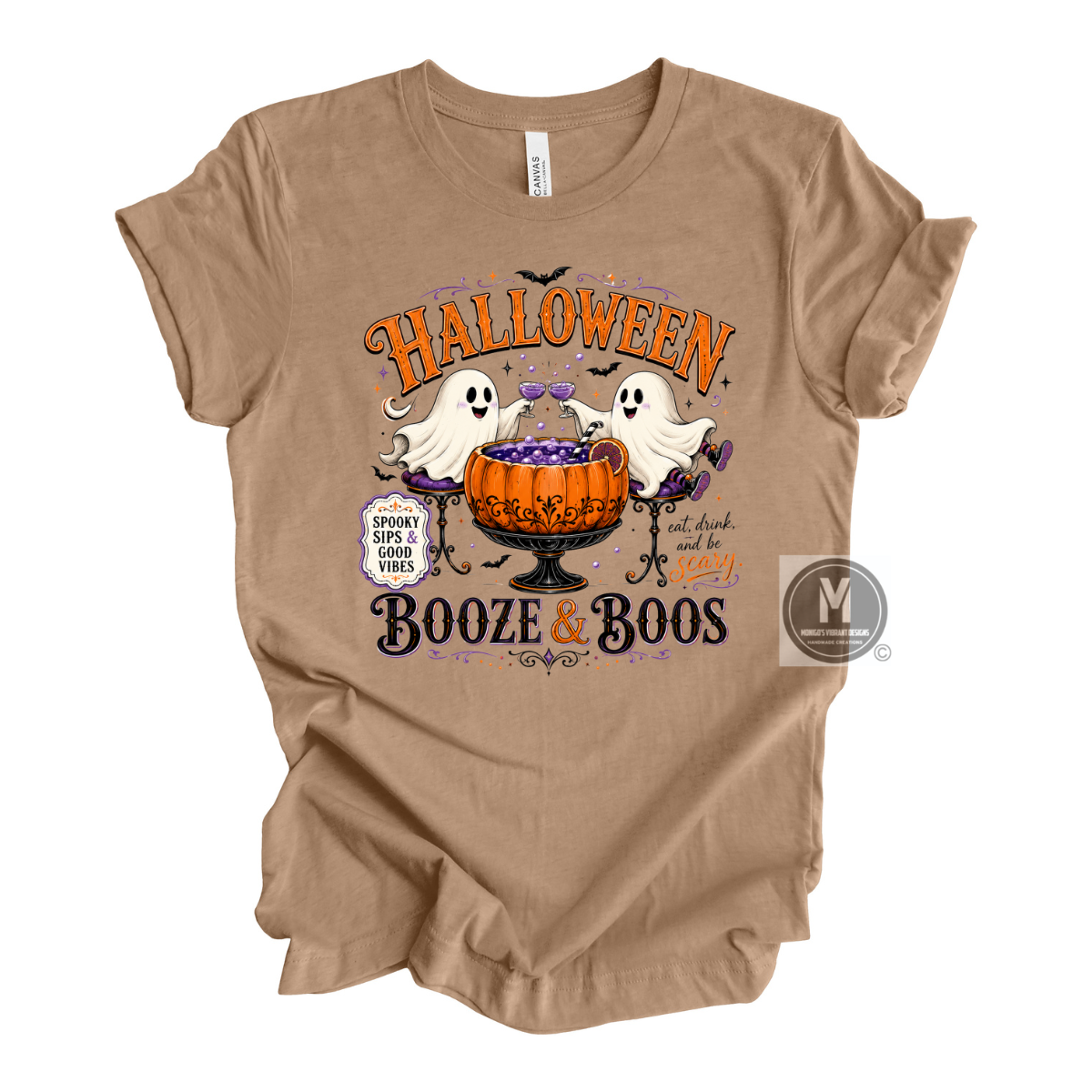Booze & Boos Halloween Ghost Shirt | Spooky Season Tee