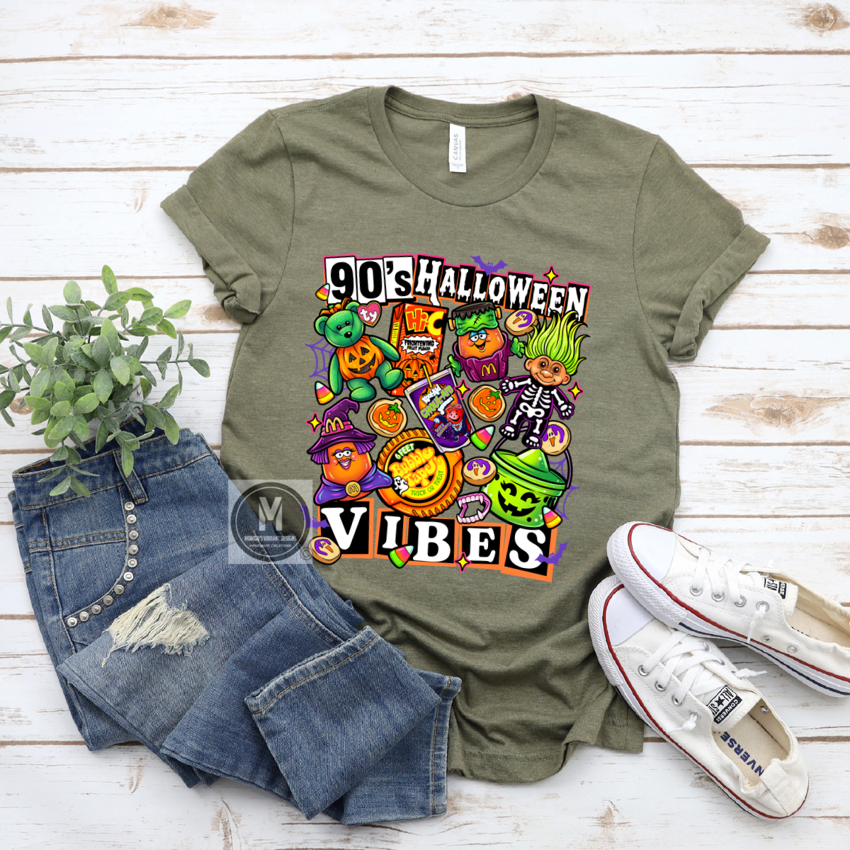 90s Halloween Vibes Throwback Tee