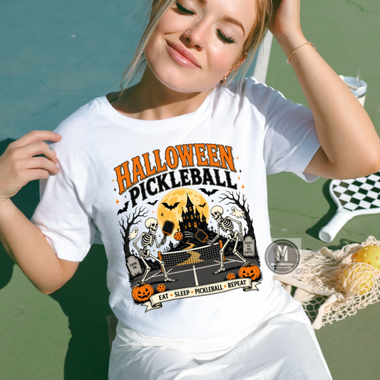 Eat Sleep Pickleball Repeat Halloween Tee