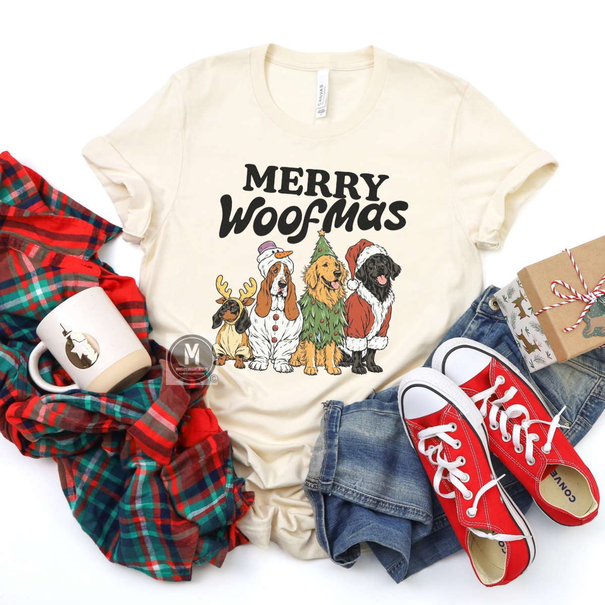 Merry Woofmas Christmas Dog Tee & Sweatshirt